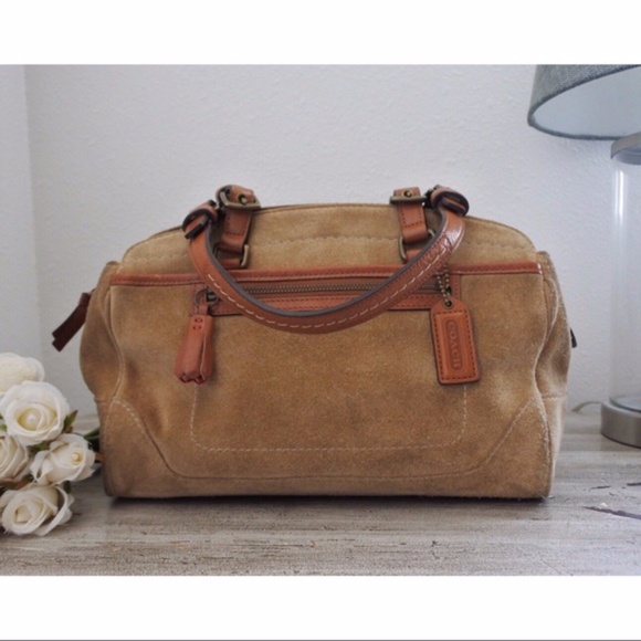 Coach | Soho Camel Suede Satchel Handbag - Picture 1 of 9